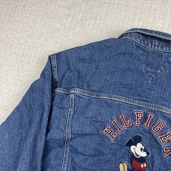Tommy Hilfiger x Disney Mickey Mouse embroidery Wom  Sz XXL Crop Jean Jacket - Picture 3 of 16